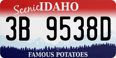 ID license plate 3B9538D