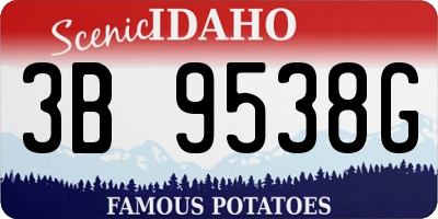 ID license plate 3B9538G