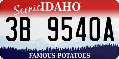 ID license plate 3B9540A