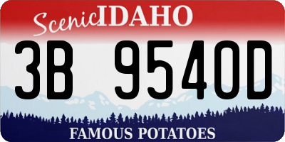 ID license plate 3B9540D