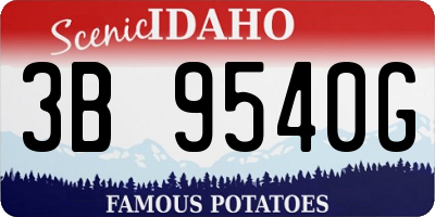 ID license plate 3B9540G
