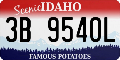 ID license plate 3B9540L