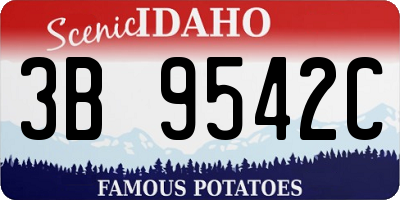 ID license plate 3B9542C