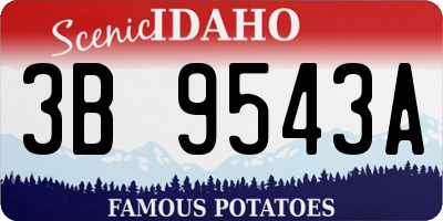 ID license plate 3B9543A