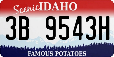ID license plate 3B9543H