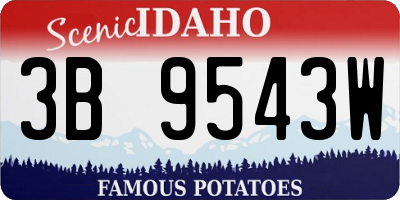 ID license plate 3B9543W