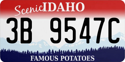 ID license plate 3B9547C