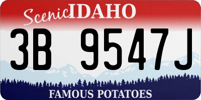 ID license plate 3B9547J