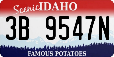 ID license plate 3B9547N