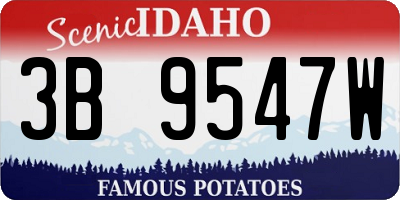 ID license plate 3B9547W