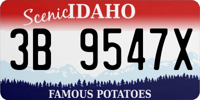 ID license plate 3B9547X