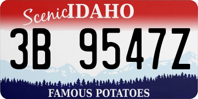 ID license plate 3B9547Z