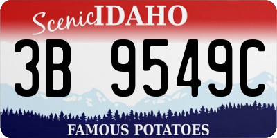 ID license plate 3B9549C