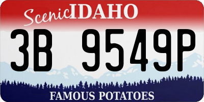 ID license plate 3B9549P