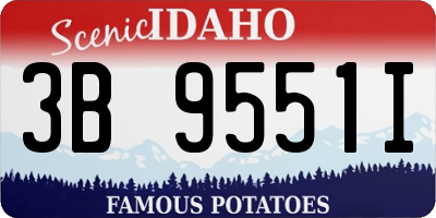 ID license plate 3B9551I