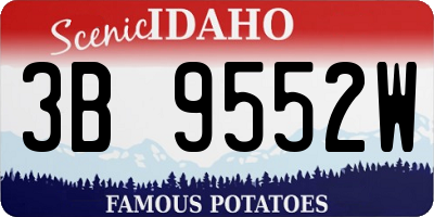 ID license plate 3B9552W