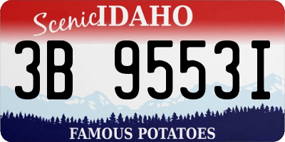 ID license plate 3B9553I