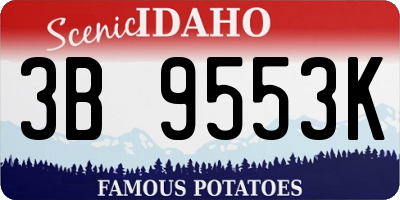 ID license plate 3B9553K