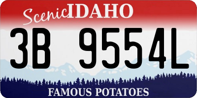 ID license plate 3B9554L