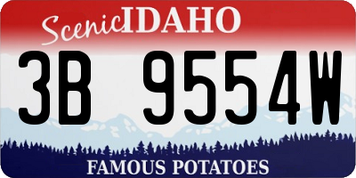 ID license plate 3B9554W
