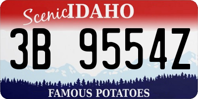 ID license plate 3B9554Z