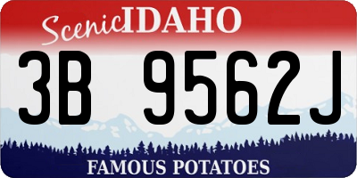 ID license plate 3B9562J