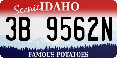 ID license plate 3B9562N