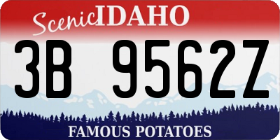 ID license plate 3B9562Z