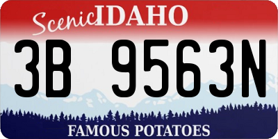 ID license plate 3B9563N