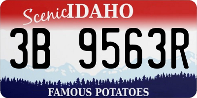 ID license plate 3B9563R