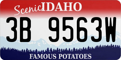 ID license plate 3B9563W