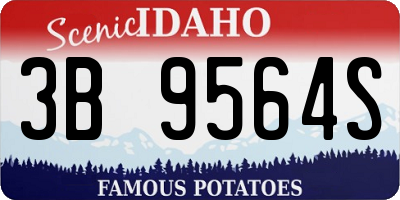 ID license plate 3B9564S