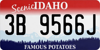 ID license plate 3B9566J