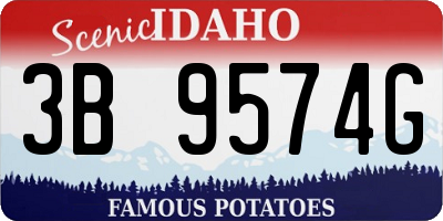 ID license plate 3B9574G
