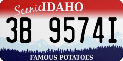 ID license plate 3B9574I