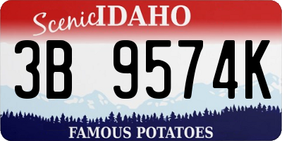 ID license plate 3B9574K