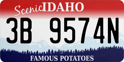 ID license plate 3B9574N