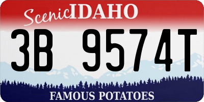 ID license plate 3B9574T