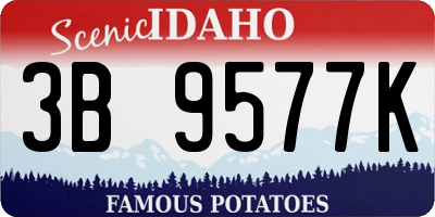 ID license plate 3B9577K