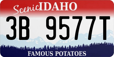ID license plate 3B9577T