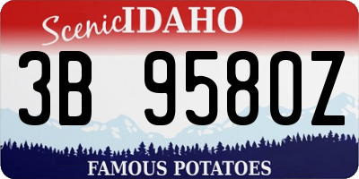 ID license plate 3B9580Z