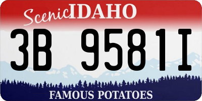 ID license plate 3B9581I