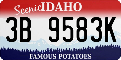 ID license plate 3B9583K