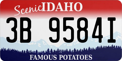 ID license plate 3B9584I