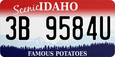 ID license plate 3B9584U