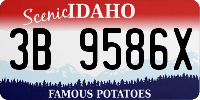 ID license plate 3B9586X