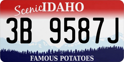ID license plate 3B9587J