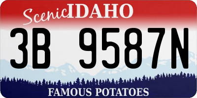 ID license plate 3B9587N