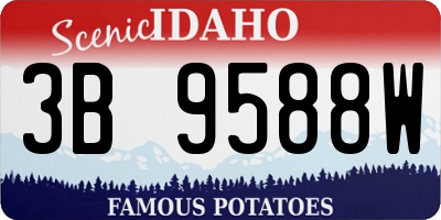 ID license plate 3B9588W