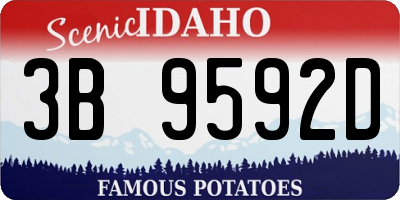 ID license plate 3B9592D